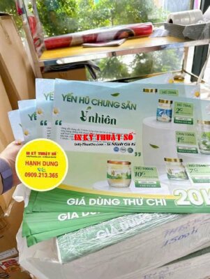 In giấy lót bàn cửa hàng Yến chưng tươi kích thước 30cm x 40cm - INKTS3299