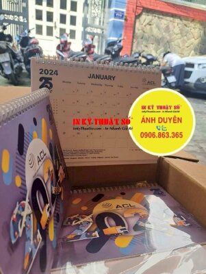 In lịch để bàn chữ A công ty Logistics vận tải quốc tế - INKTS928