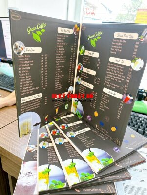 In menu quán cafe PP cán bồi format gập đôi - INKTS236
