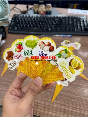 In Mica làm que cắm hình cây kem, in thẻ Mica các hương vị kem có hình minh họa - INKTS893