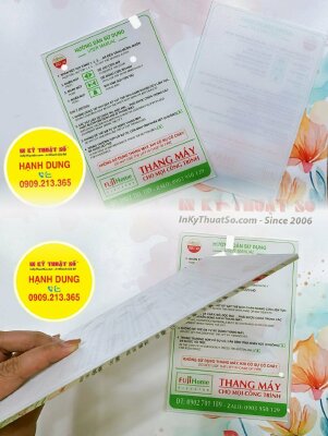 In mica UV bảng hướng dẫn sử dụng thang máy - INKTS996