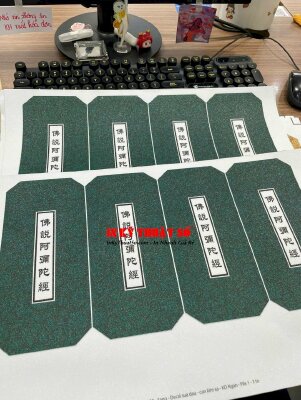 In nhãn dán bìa sách Decal sữa cán kim sa dùng để dán lên bìa ngoài của kinh sách Phật giáo - INKTS1170