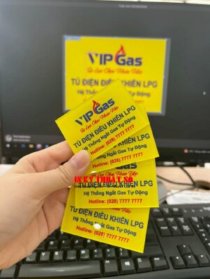 In nhãn mác mica trong tủ điện Vip Gas - INKTS294