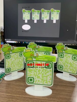 In standee mica để bàn quảng cáo, giới thiệu sản phẩm, quét mã QR, menu mica - INKTS322