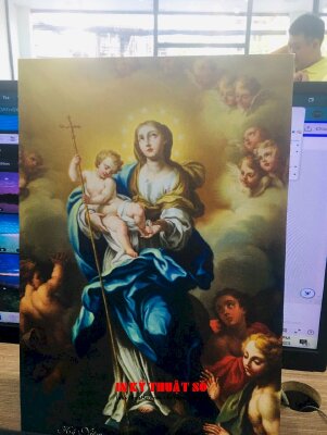 In tranh Canvas Đức Mẹ Maria bồng Chúa Hài Đồng Giêsu - INKTS1161