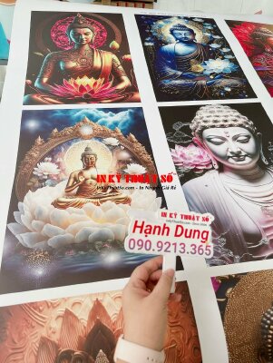 In tranh Phật đẹp, in tranh hoa sen Phật giáo 3D bằng giấy ảnh - INKTS782