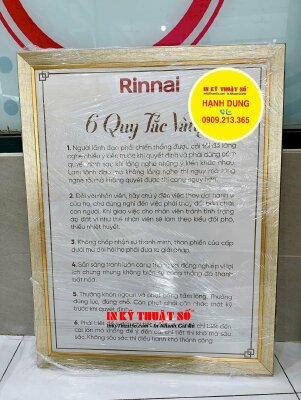 In bảng nội quy công ty, Canvas mực dầu bóng đóng khung viền - INKTS3365