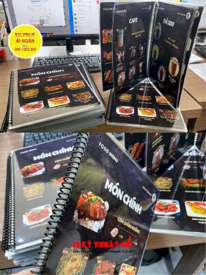 In menu ép plastic Billiards Club bộ đôi menu food đồ ăn và menu drink thức uống - INKTS1168