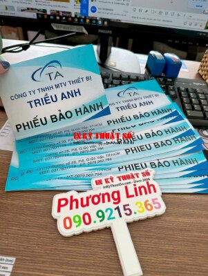 In phiếu bảo hành thiết bị, máy móc ngành may - INKTS543