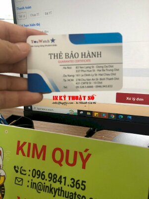 In thẻ bảo hành giấy bo góc khuôn chuẩn - INKTS371