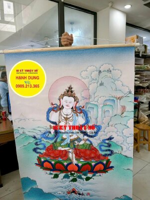 In tranh Canvas Thangka Vajrasattva Kim Cang Tát Đỏa - INKTS3369