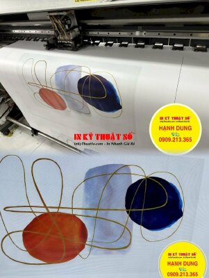 In Canvas dầu mờ tính theo m2, tranh trừu tượng Canvas - INKTS1013