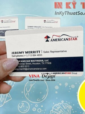 In danh thiếp giấy mỹ thuật Astropack, làm khuôn bo góc riêng theo yêu cầu, card visit Sales Representative Đại diện kinh doanh, hàng gửi đi Mỹ từ TPHCM - INKTS883
