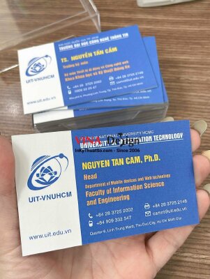 In name card Trưởng bộ môn/Head song ngữ Việt Anh, Ph.D. học vị Tiến sĩ  - INKTS3407