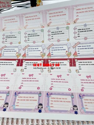In nhãn tên học sinh theo yêu cầu dán tập vở, sách giáo khoa - INKTS3393