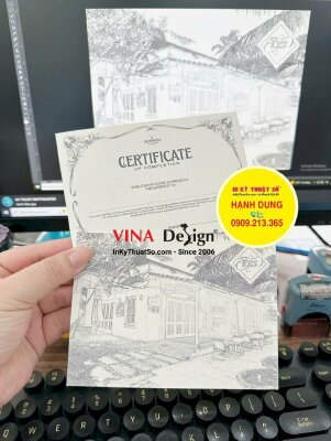 In nhanh giấy chứng nhận certificate giấy Materica nền kem Artisanal Chocolate Workshop - INKTS3398