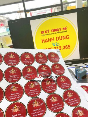 In sticker thank you, tem cảm ơn khách hàng nhà hàng Thái - INKTS622