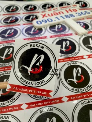 In tem dán đồ ăn quán Hàn Quốc, in decal sữa dán đơn hàng đặt đồ ăn online - INKTS960