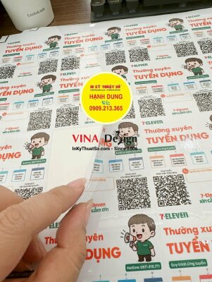 In tem Decal sữa dán thông tin tuyển dụng tại quầy thanh toán thu ngân cửa hàng tiện lợi - INKTS3424