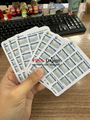 In thẻ card check list work week calendar cho nhân sự công ty kỹ thuật hạ tầng - INKTS3403