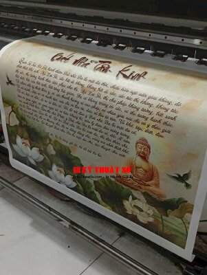 In tranh Bát Nhã Tâm Kinh Phật Thích Ca Mâu Ni, in Canvas mực dầu bóng - INKTS3382