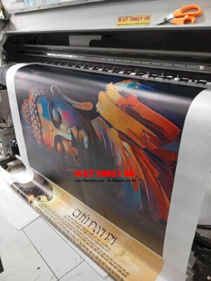 In tranh sơn dầu Phật giáo Diện Phật Thích Ca Mâu Ni trên nền vải Canvas mực dầu bóng - INKTS3390