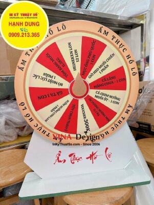 Sản xuất vòng quay may mắn để bàn size trung cho nhà hàng, quán ăn - INKTS1038