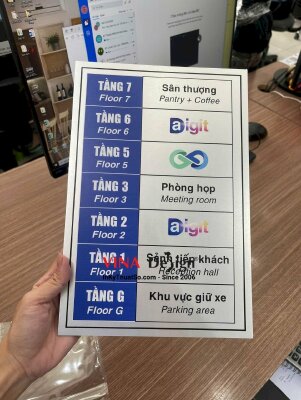 In bảng nhôm gắn thang máy số tầng, in UV thẻ nhôm dày màu bạc - INKTS3503