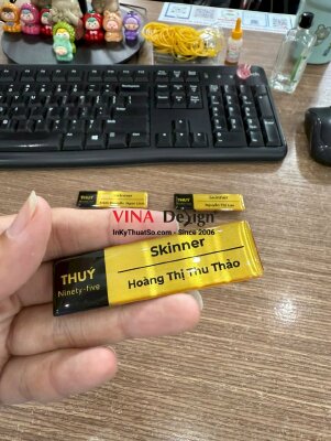 In bảng tên nam châm cài áo Skinner, thợ cắt cho salon tóc nam, hàng gửi đi Đồng Nai từ TPHCM - INKTS3470