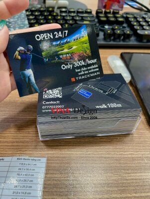In card visit dịch vụ sân goft, in mã QRcode & bản đồ đường đi - INKTS3499