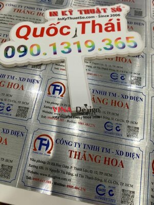 In Decal nhôm xước bạc làm tem tủ điện, nhãn tủ điện - INKTS790