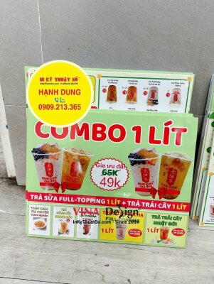 In menu formex treo tường thông tin khuyến mãi cho chuỗi hệ thống trà sữa - INKTS3516
