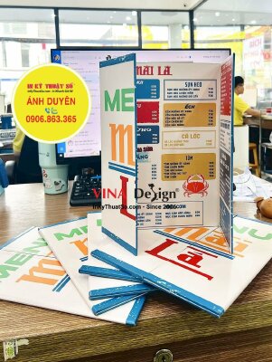 In menu quán nướng lẩu món ngon bình dân, menu dán formex khổ mở A3, khổ đóng A4 - INKTS1189