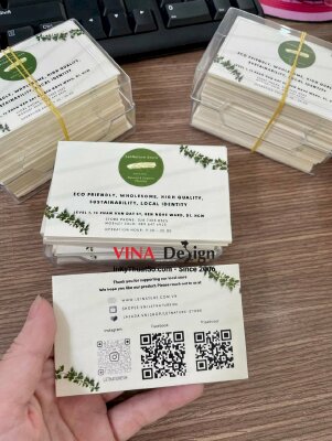In name card giấy mỹ thuật Astropack cho shop sản phẩm thuần thiên nhiên - INKTS683