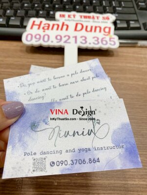In name card giấy mỹ thuật nhũ bạc, card giấy nhũ bạc in nhanh lấy ngay - INKTS645
