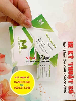 In name card offset Accountant kế toán, giấy C300gsm, in 2 mặt cán mờ - INKTS1210