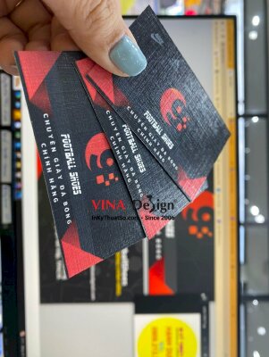 In namecard giấy mỹ thuật K02, name card cửa hàng giày đá banh - INKTS907