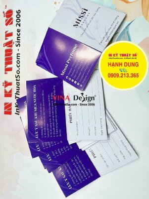 In phiếu bảo hành nước hoa kích thước 11x9cm in offset cấn 1 đường - INKTS1264