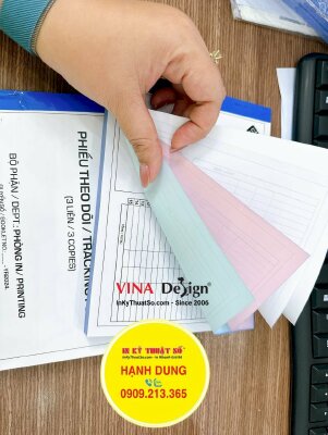 In phiếu theo dõi Tracking Form 3 liên khổ A5 ngang - INKTS1239