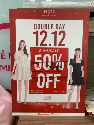In poster format để kệ giá treo standee gỗ, poster cứng cho shop thời trang - INKTS991