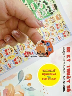 In sticker chibi One Piece Luffy Zoro Ace, nhãn dán Decal sữa, mực dầu, cán mờ, có bế - INKTS1196