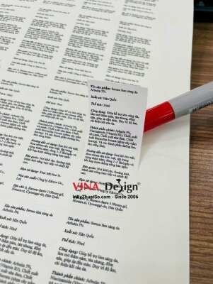 In tem giấy thông tin bao bì sản xuất dán hộp mỹ phẩm chai lọ - INKTS3506