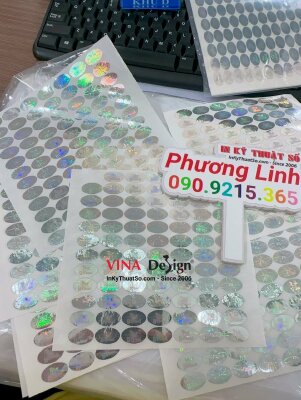 In tem hologram 7 màu chống giả sản phẩm thức ăn chim chào mào - INKTS595