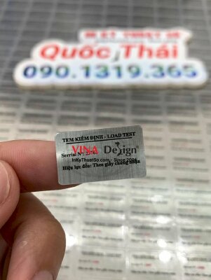 In tem kiểm định Load Test, in tem nhãn nhôm xước siêu mỏng, đánh số nhảy - INKTS1010