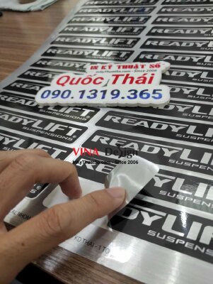 In tem nhãn phụ kiện ô tô, in tem nhôm xước ngang - INKTS836