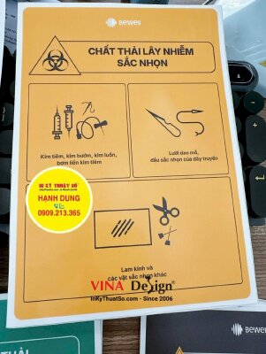 In tem nhãn PP có keo khổ A5, nhãn dán phân loại rác bệnh viện - INKTS3533