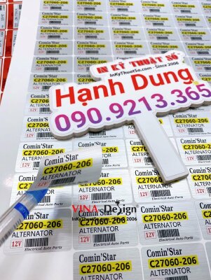In tem nhôm xước dán phụ tùng điện ô tô - INKTS519