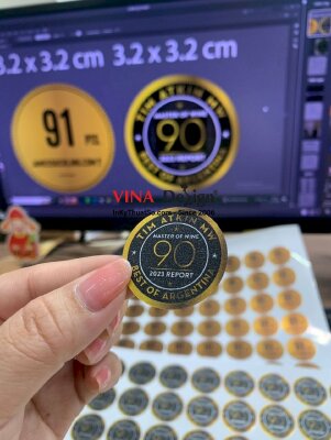 In tem xi nhôm xước, tem nhôm phay xước dán chai thủy tinh - INKTS771