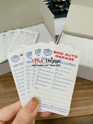 In thẻ nhắc bảo dưỡng cho garage, hàng gửi đi Đắk Lắk từ TPHCM - INKTS3466