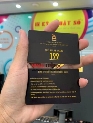 In thẻ nhựa PVC làm thẻ giữ xe, in 2 mặt, ép mờ - INKTS278